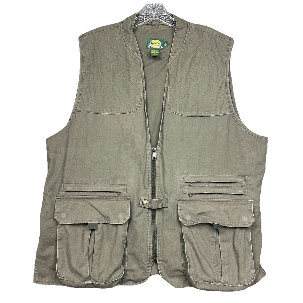 Cabela's Outdoor Gear Shooting Vest Men's Extra Large Quilted Green Pockets